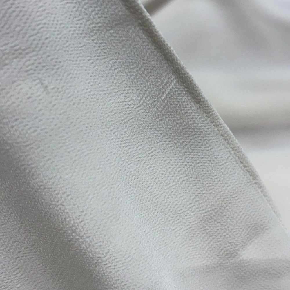 Halston Slowly Cold Shoulder Mini Size 4 Dress Ivory Flowy Overlay Shift Dress - Picture 10 of 12